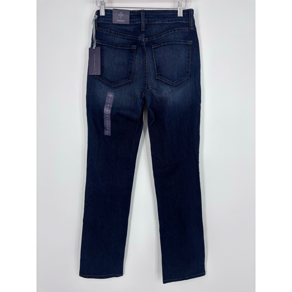 NYDJ Marilyn Straight Leg Jeans Womens 4 Dark Wash Indigo Denim Slimming Pants - Picture 9 of 13